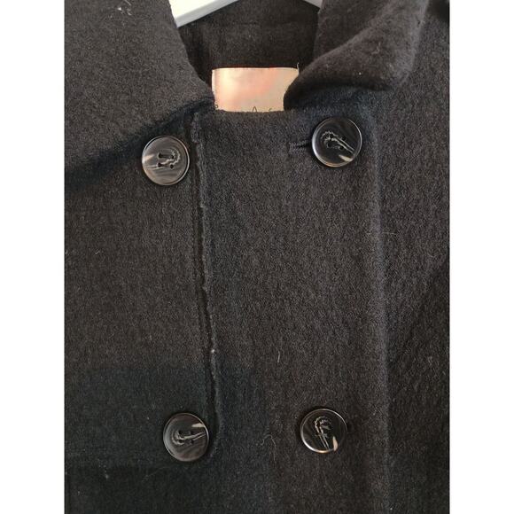 Joie Coat Womens Small Black Nori Double-Breasted Cozy Wool Blend Neutral Jacket - Picture 4 of 9